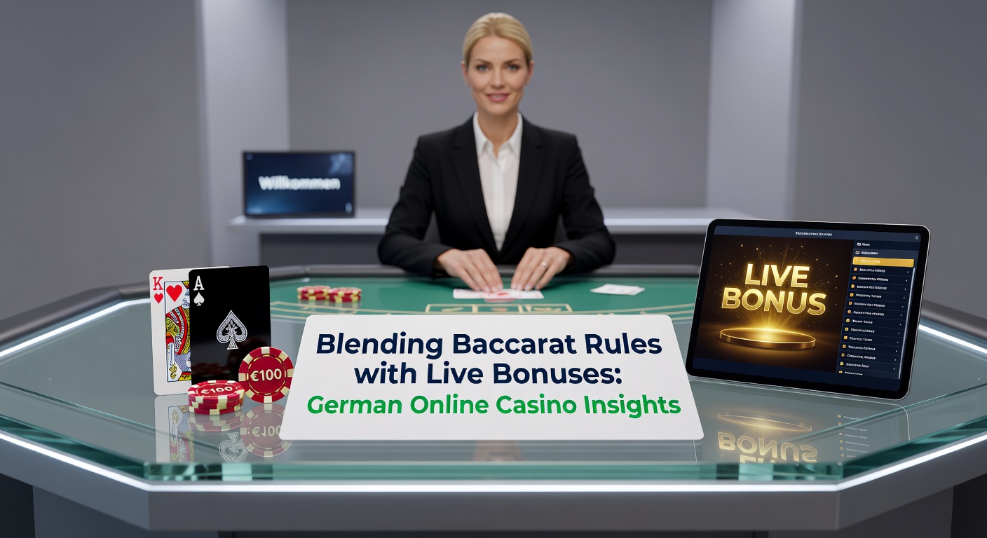 Live-Baccarat-Tisch mit Dealer und Bonus-Überlagerungen in einem deutschen Online-Casino
