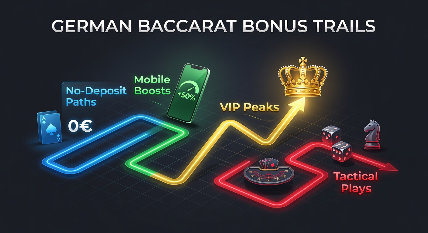Grafik zeigt Baccarat-Tisch mit leuchtenden Bonuspfaden und mobilen Elementen in deutschen Casino-Apps