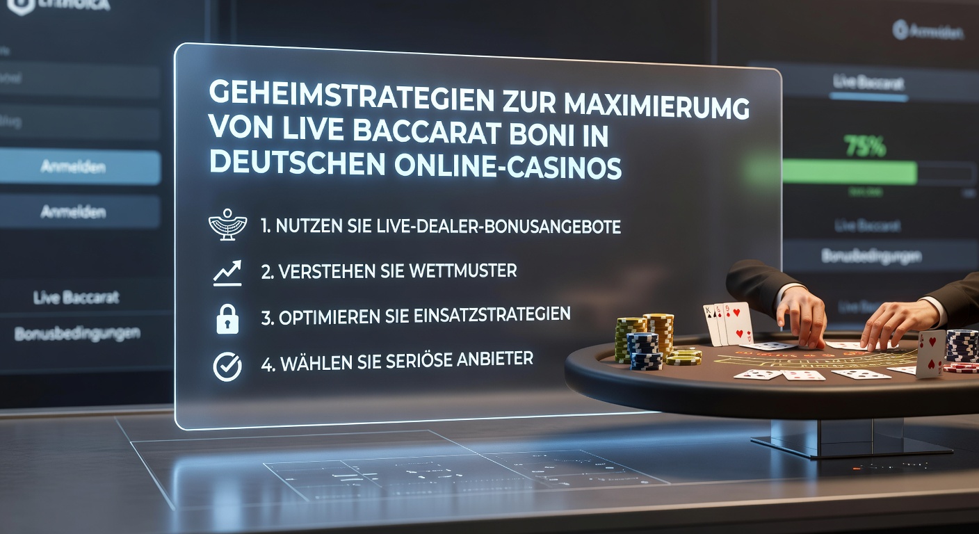 Live-Baccarat-Tisch mit Dealer und Spielchips in einem Online-Casino, beleuchtet von Neonlichtern